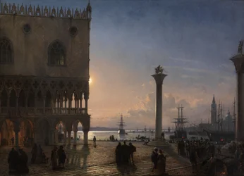 A Moonlight View of the Piazza San Marco Towards San Giorgio Maggiore